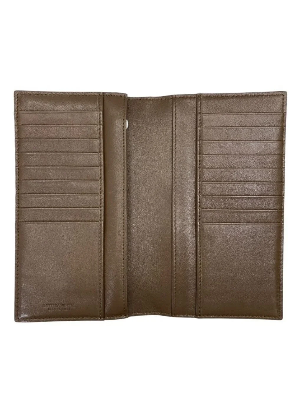 Bottega Veneta Wallet Bifold Intrecciato Karung Leather Brown Compact Capacity